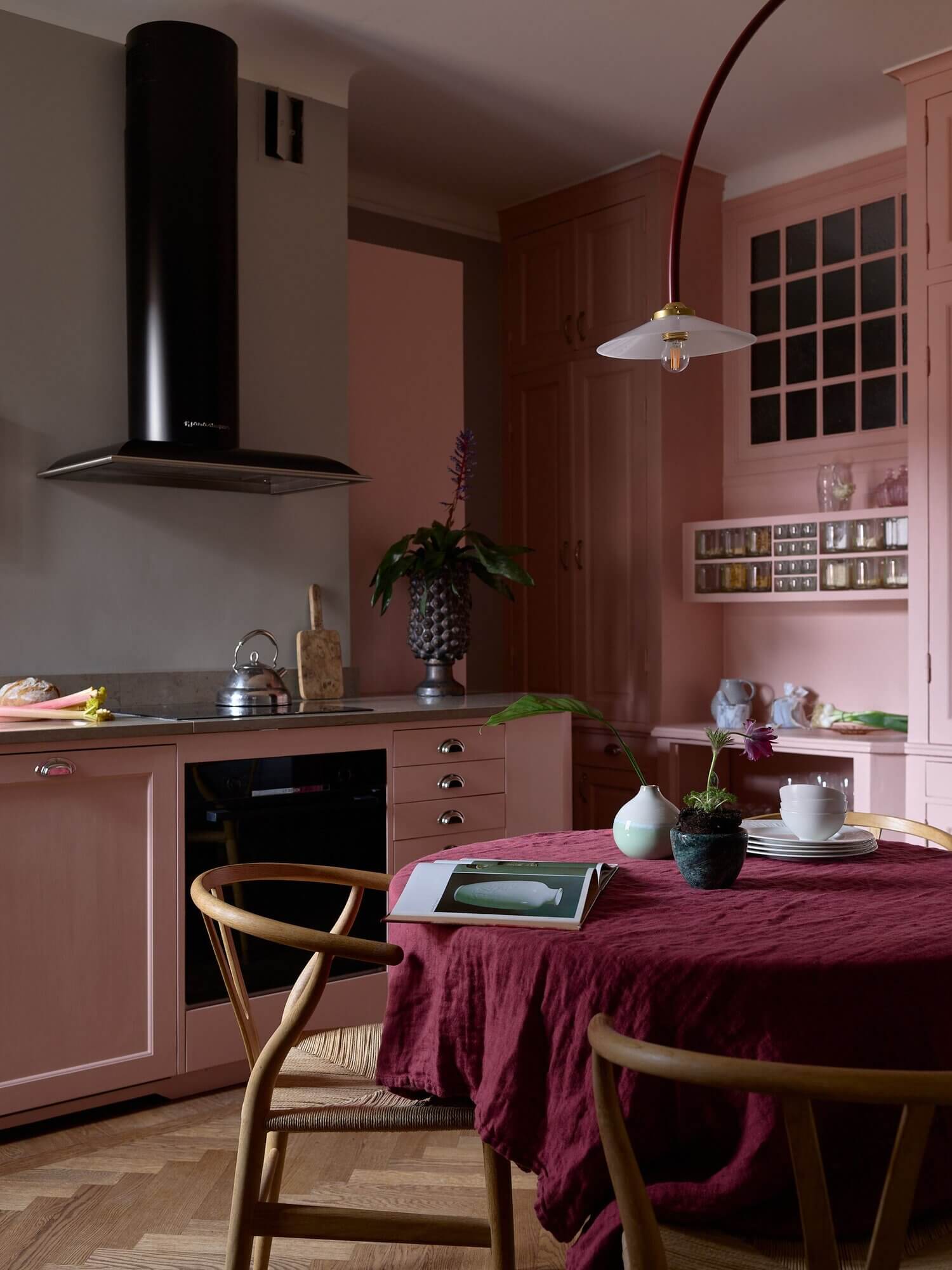 A Pink Kitchen In A Colorful Scandinavian Apartment