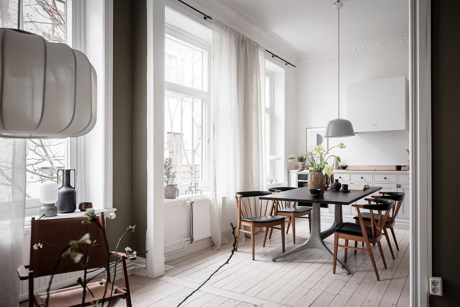 AScandinavianApartmentWithOliveGreenWalls TheNordroom10 A Scandinavian Apartment With Olive Green Walls