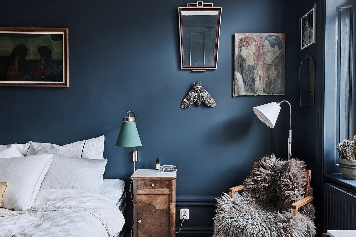 dark vintage bedroom