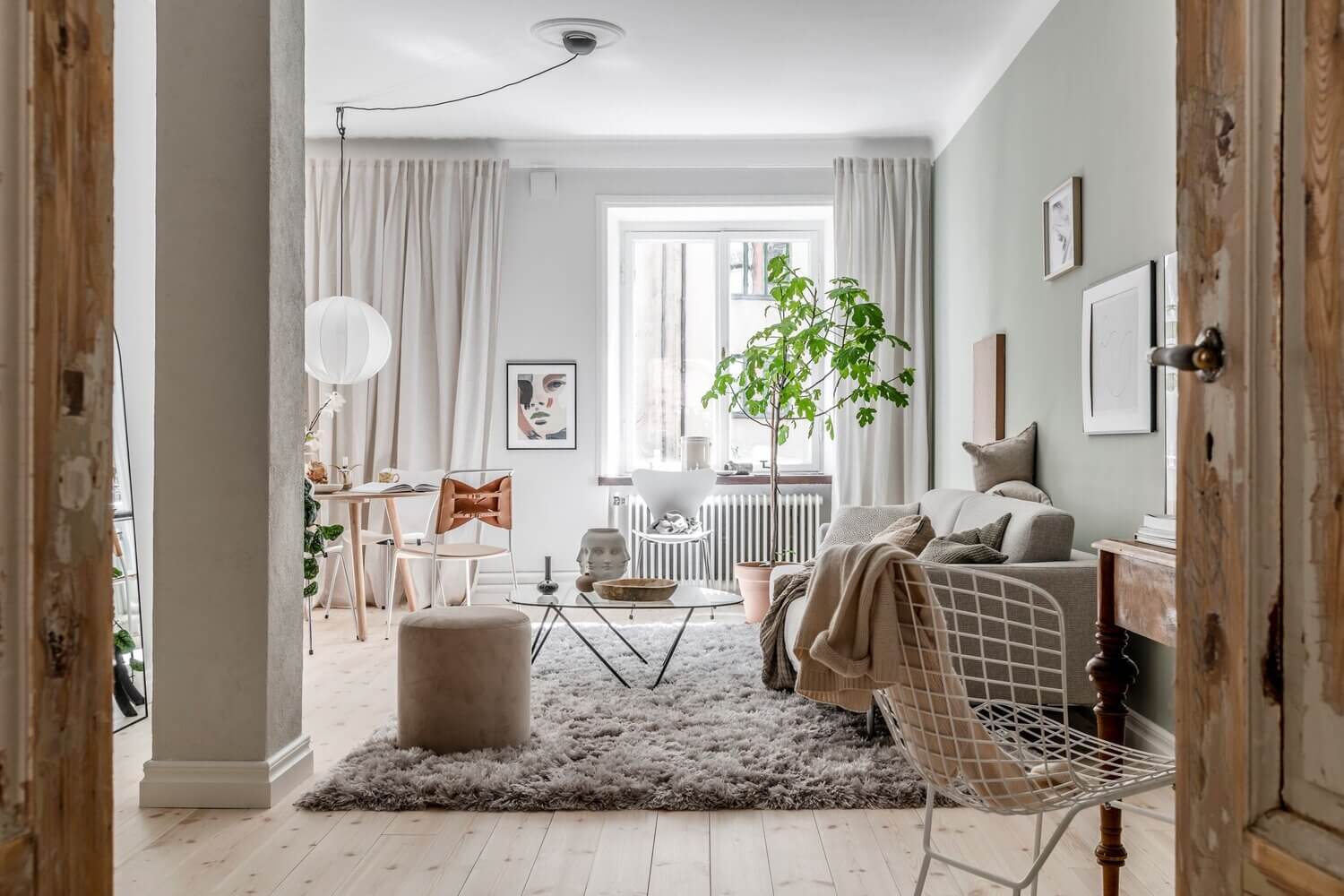 Natural Color Tones in a Charming Scandinavian Apartment