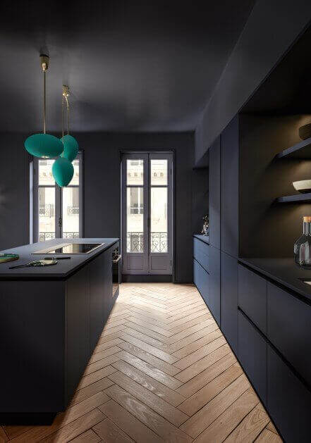cuisine bien rangee ambiance signature 2 Paint it Black: Black Interior and Exterior Design Ideas