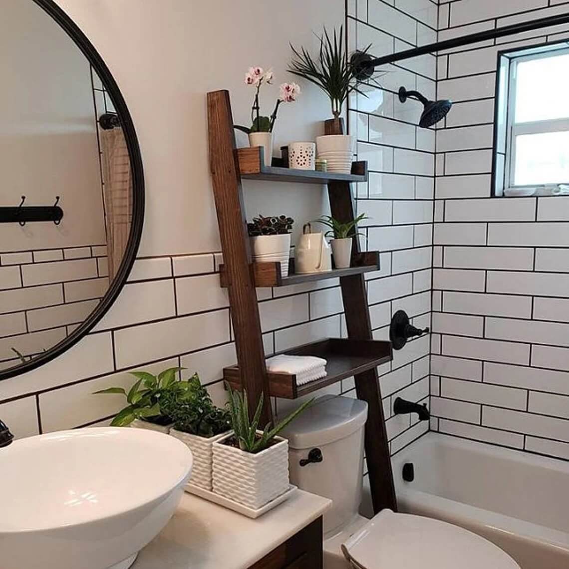 etsy shelves above the toilet tiny bathroom design nordroom 60 Small Bathroom Ideas