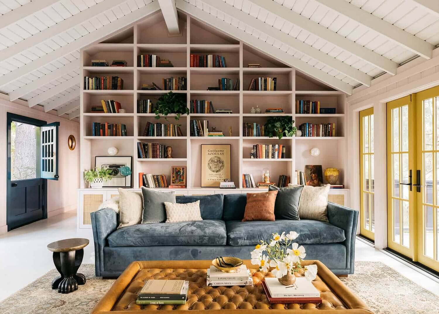 A Pink Living Room in a Mid-Century Home in Los Angeles