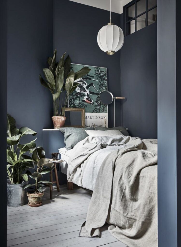 small dark blue bedroom plants value adding paint colors nordroom 1 These Paint Colors Increase The Value of Your Home