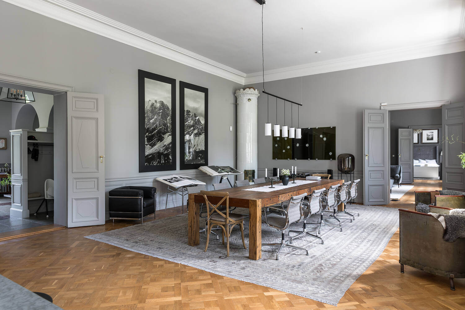 A Stylish Gray Apartment in a Swedish Castle