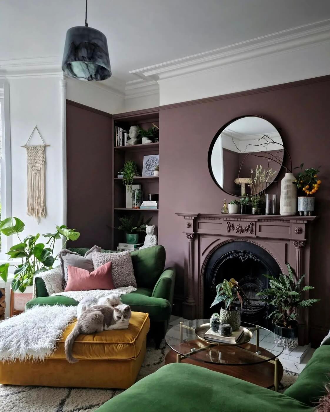 purple living room victorian home nordroom Heather's Colorful Eclectic Home in Scotland