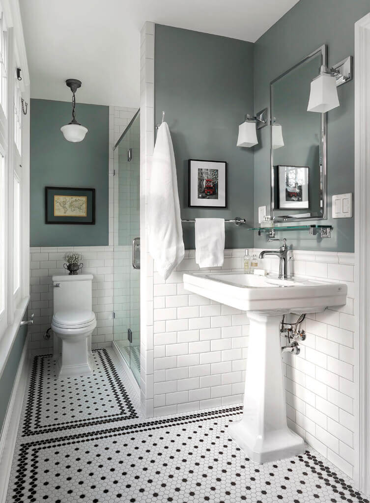 Best Tile Color For A Small Bathroom, Black And White Tile Bathroom Floor Ideas