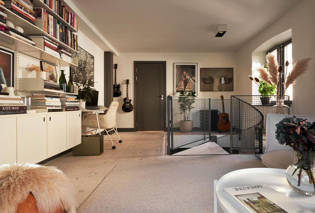 open-plan-living-room-home-office-bookshelves-scandinavian-home-nordroom