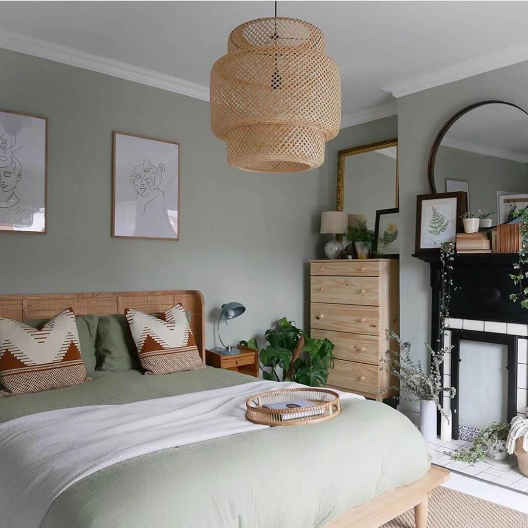 sage green bedroom october mist nordroom Benjamin Moore Color of the Year 2022: October Mist