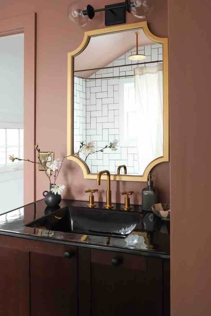 mocha bathroom nordroom 89 Pink Bathroom Ideas: From Hot Pink Walls to Blush Tiles