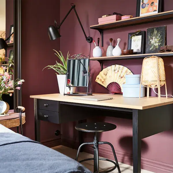 purple-bedroom-desk-ikea-nordroom