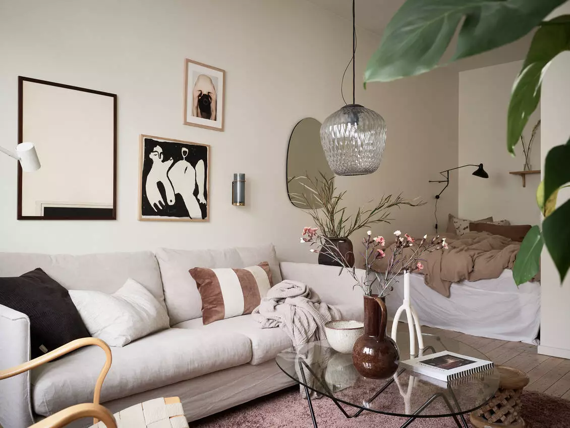 A Scandinavian Studio Apartment with Bed Nook