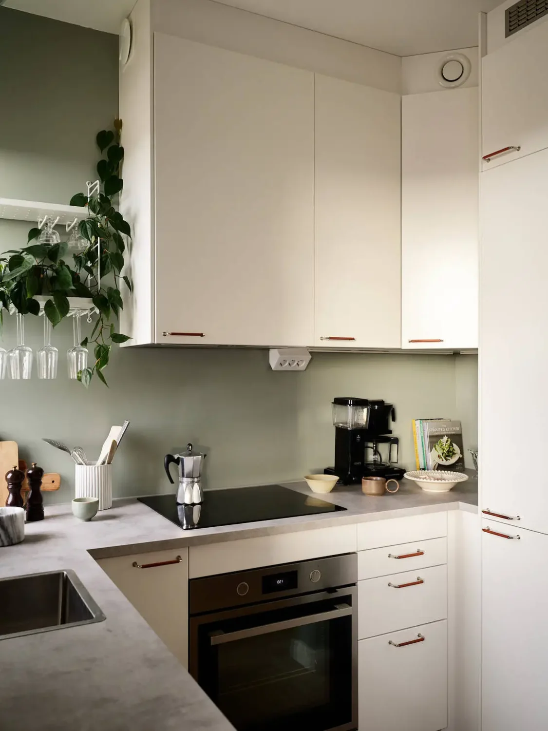 small-kitchen-studio-apartment-green-walls-nordroom