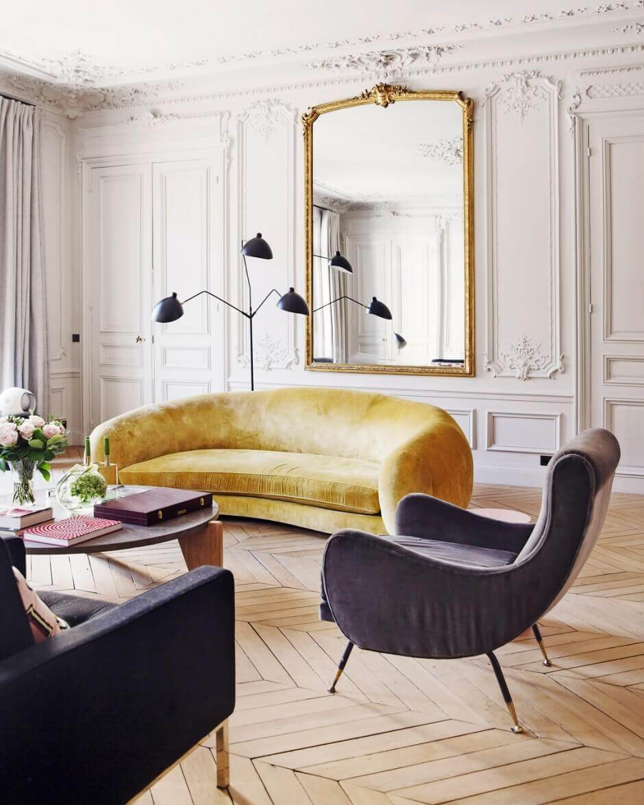 elegant-apartment-paris-curved-yellow-sofa-nordroom