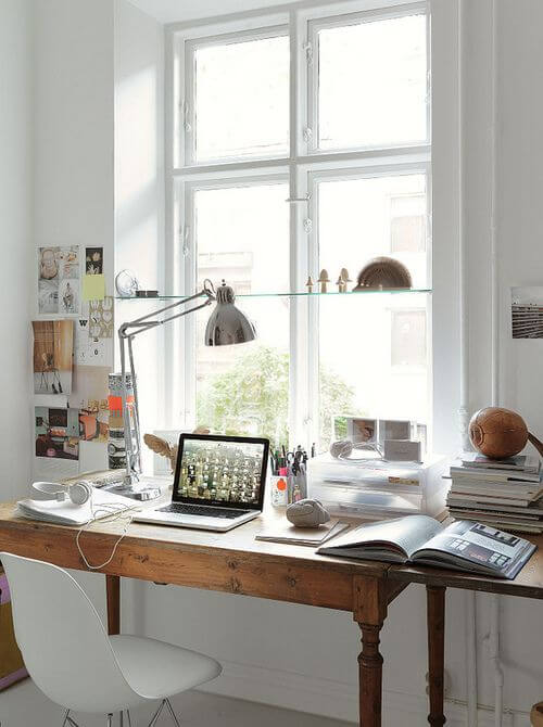 bedroom home office window desk nordroom How To Design A Stylish Bedroom Home Office