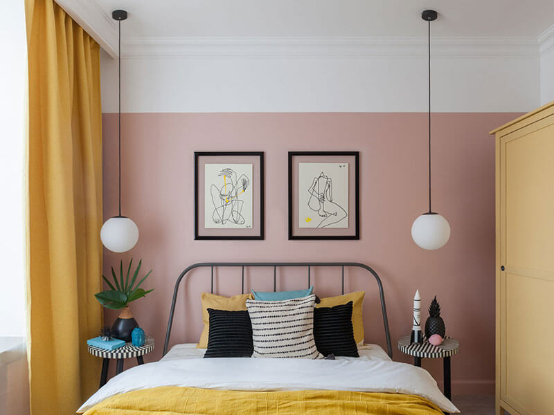 pink yellow bedroom design nordroom Best Paint Colors for a Colorful Small Bedroom