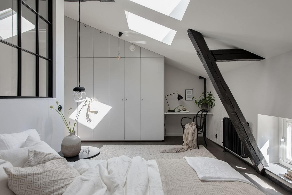 bedroom-sloped-ceiling-custom-made-wardrobe-builtin-desk-skylight-nordroom