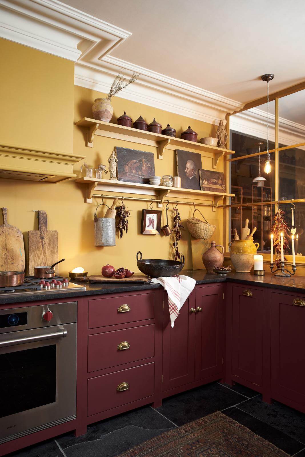 A Deep Red & Yellow deVOL Kitchen