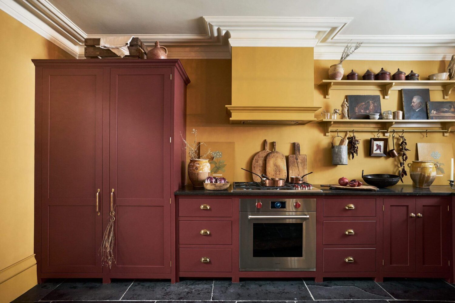 devol-kitchen-red-cabinets-yellow-walls-shaker-kitchen-nordroom