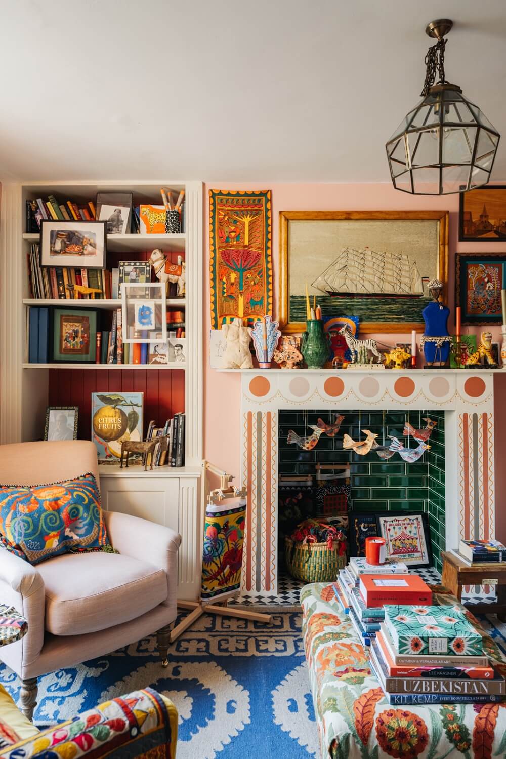 colorful-eclectic-maximalist-living-room-fireplace-london-flat-nordroom
