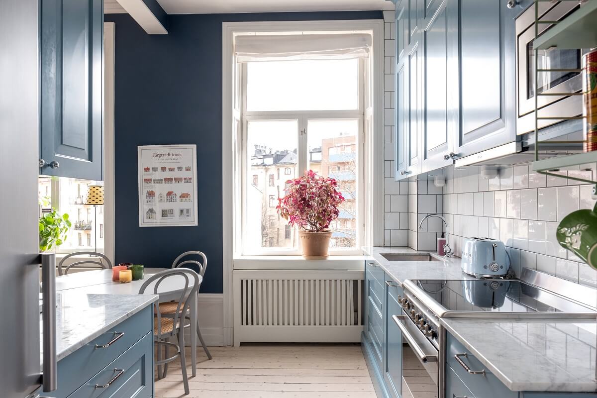 blue-galley-kitchen