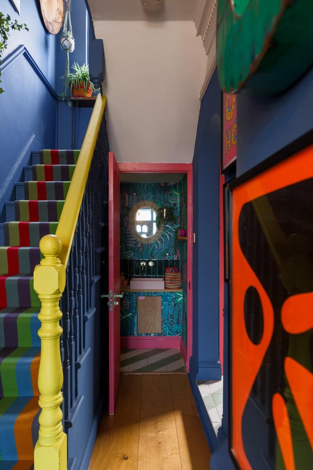 blue-hallway-colorful-stair-runner-nordroom