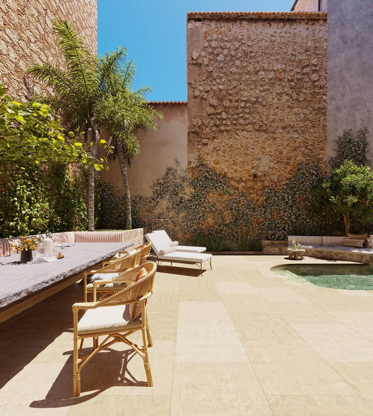 garden-dining-table-swimming-pool-townhouse-mallorca-nordroom