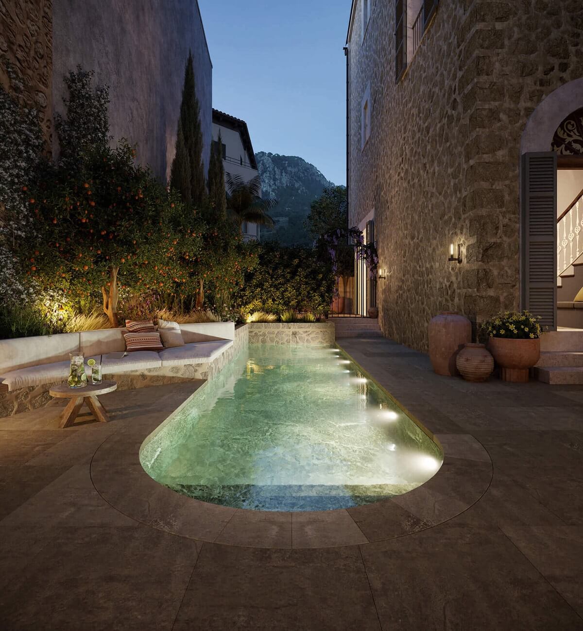 garden-night-lighted-swimming-pool-mallorca-townhouse-nordroom