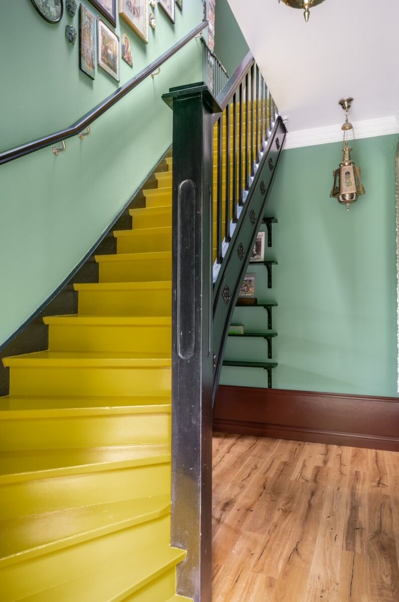 green-hallway-yellow-stairs-nordroom