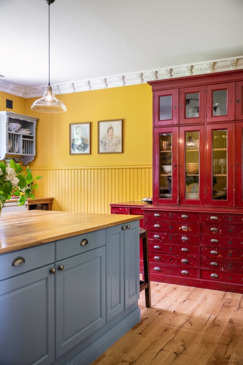 kitchen-light-blue-island-red-cabinet-nordroom