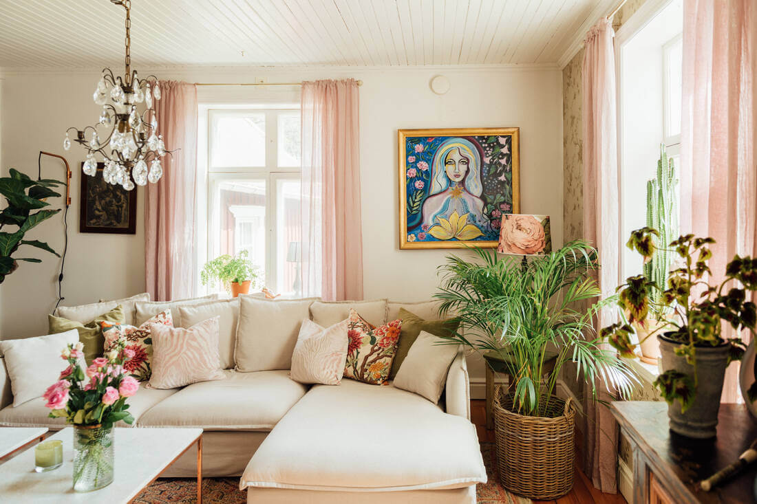 living-room-plants-vintage-bohemian-style-nordroom