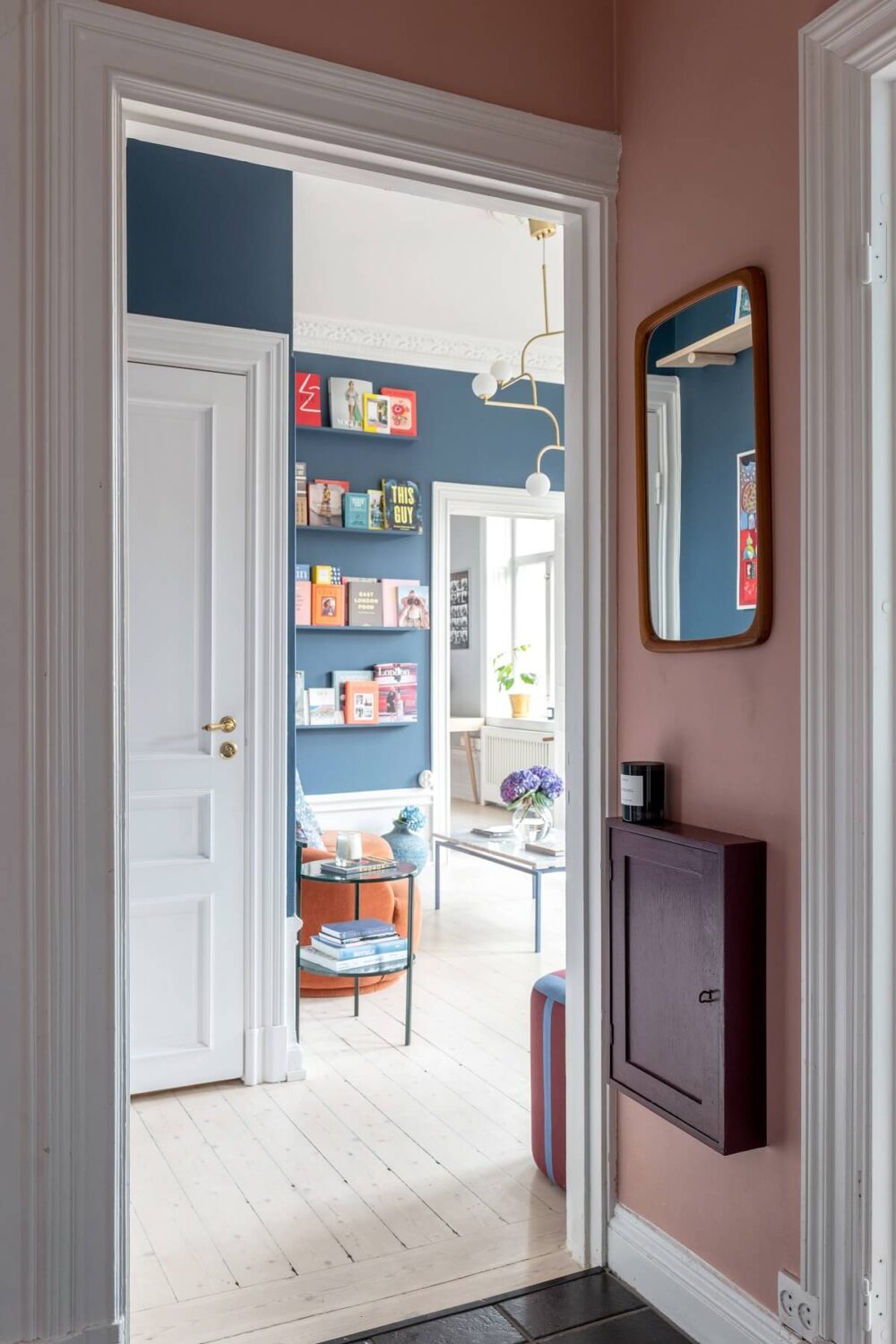 pink-hallway-narrow-wall-cabinet-nordroom