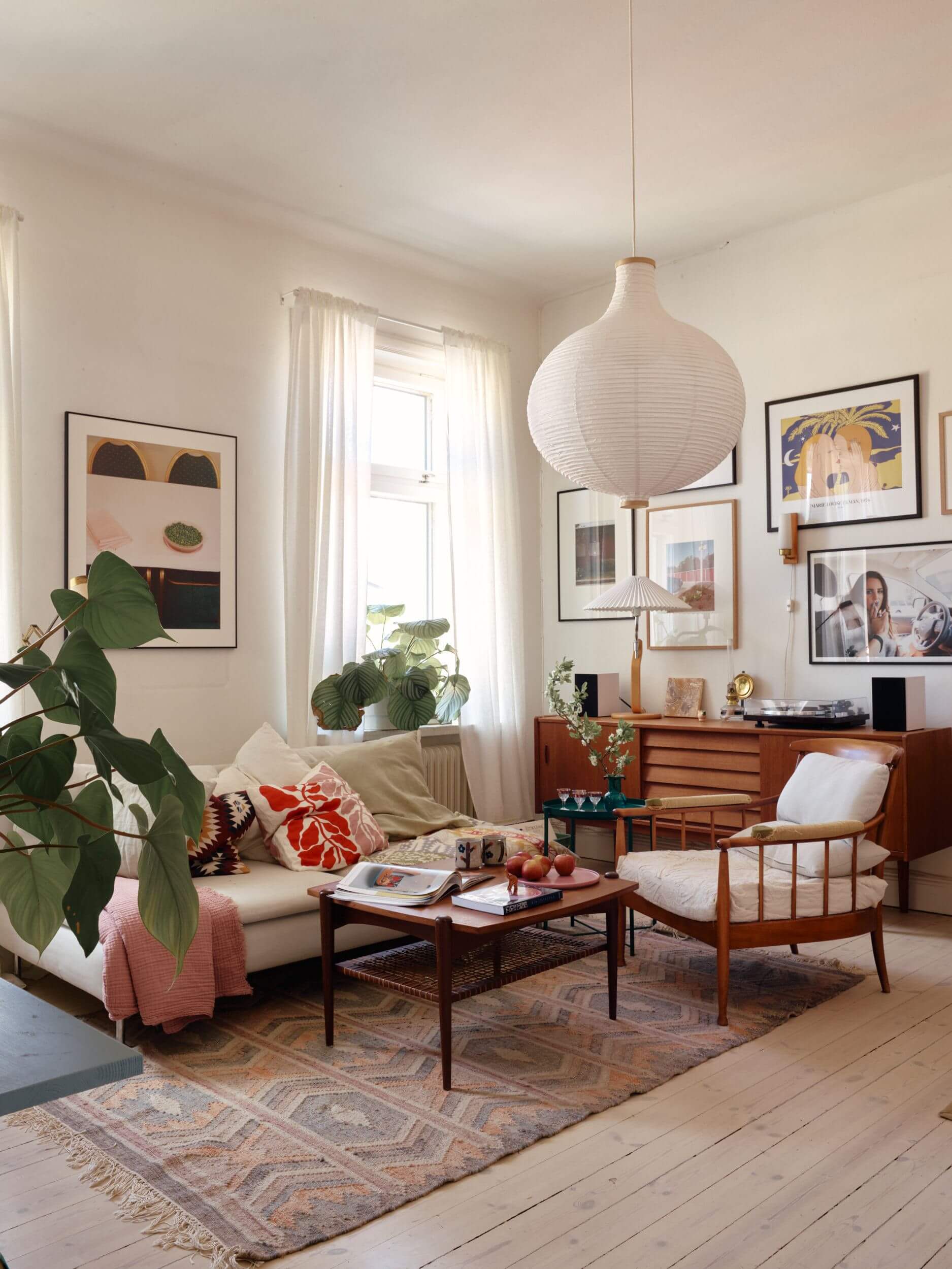 A Charming Apartment with Muted Blue Bedroom