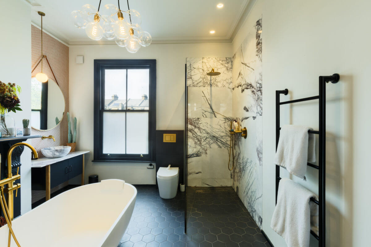 bathroom-black-hexagon-floor-tiles-marble-shower-nordroom