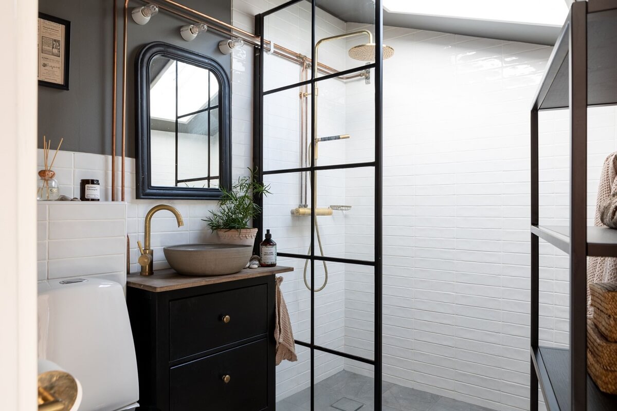 small-bathroom-skylight-industrial-glass-shower-wall-nordroom