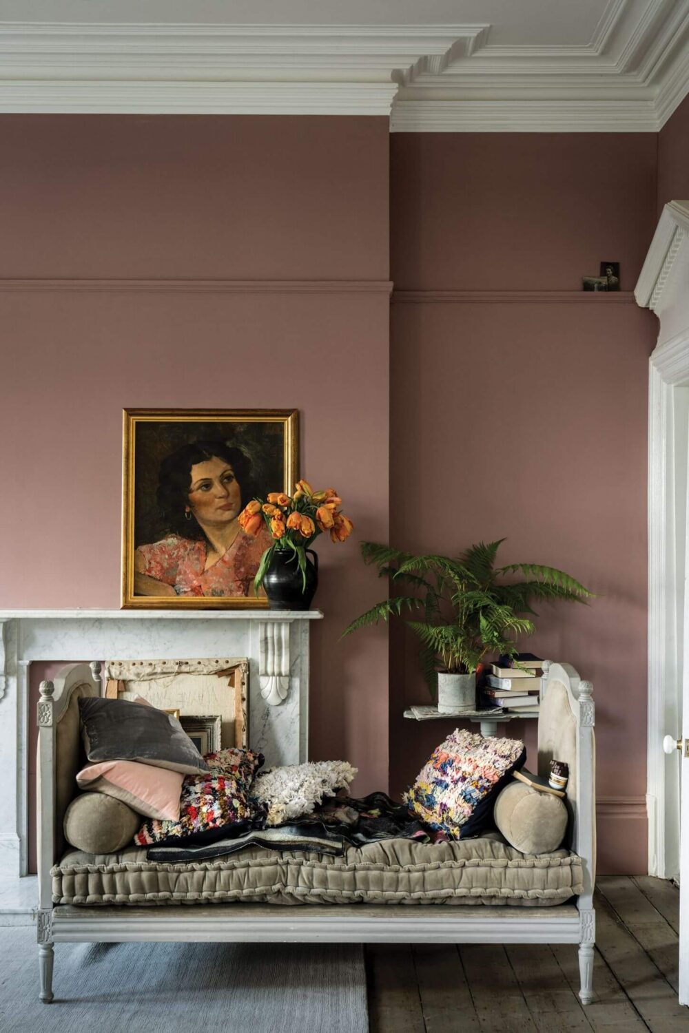 sulking room pink farrow ball classic living room paint colors nordroom The Best Classic Paint Colors For A Timeless Living Room