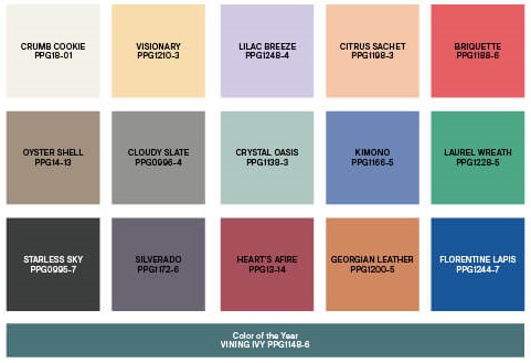 ppg duality color palette nordroom 1 Glidden & PPG Color of the Year 2023: Vining Ivy