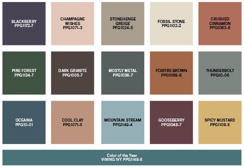 ppg origin color palette nordroom 1 Glidden & PPG Color of the Year 2023: Vining Ivy