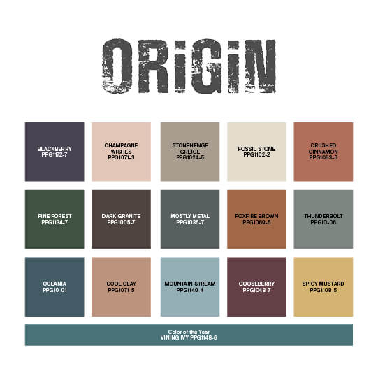ppg origin color palette nordroom The Color Trends for 2023: Rich & Warm Natural Hues