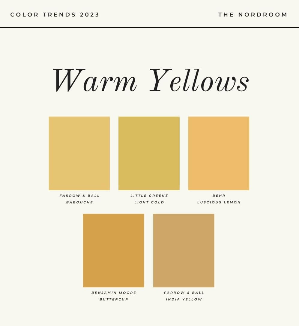 color trends warm yellow nordroom The Color Trends for 2023: Rich & Warm Natural Hues