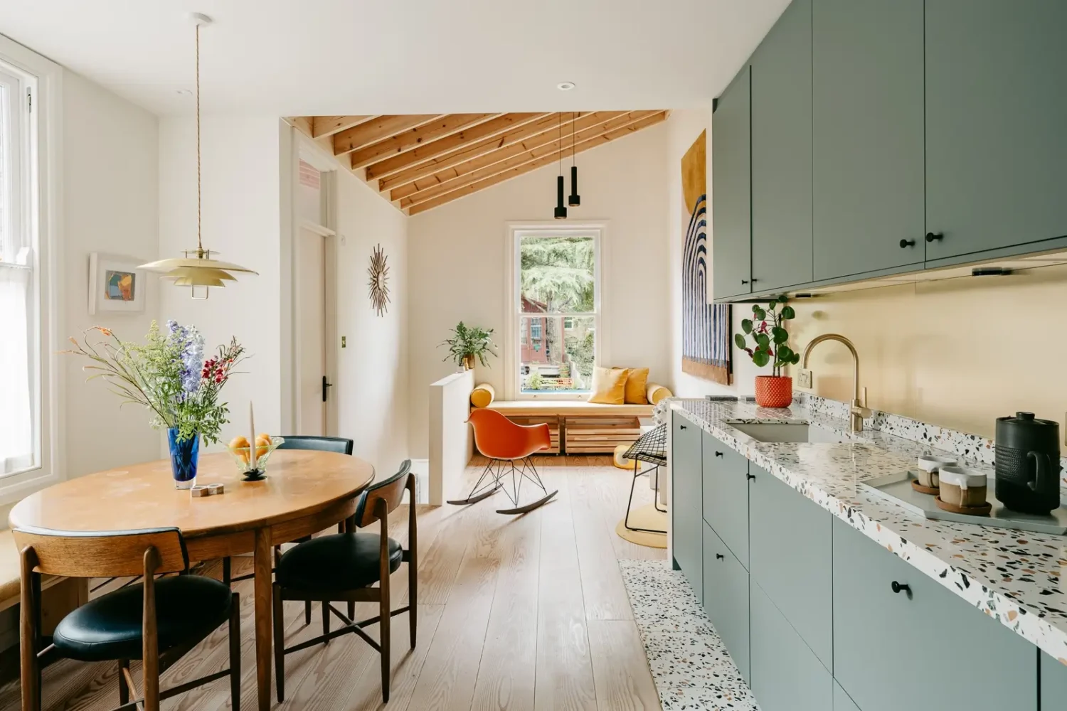 contemporary-extension-green-cabinets-terrazzo-worktop-nordroom