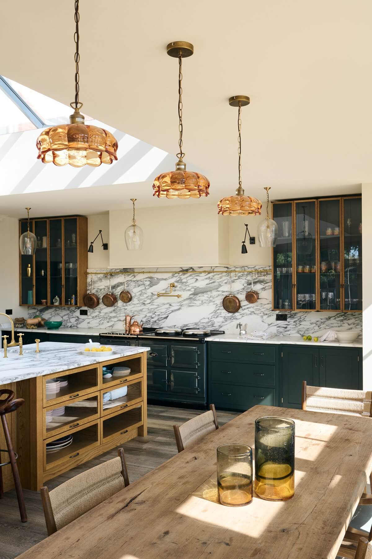 A Spacious Country Kitchen with Huge Skylight