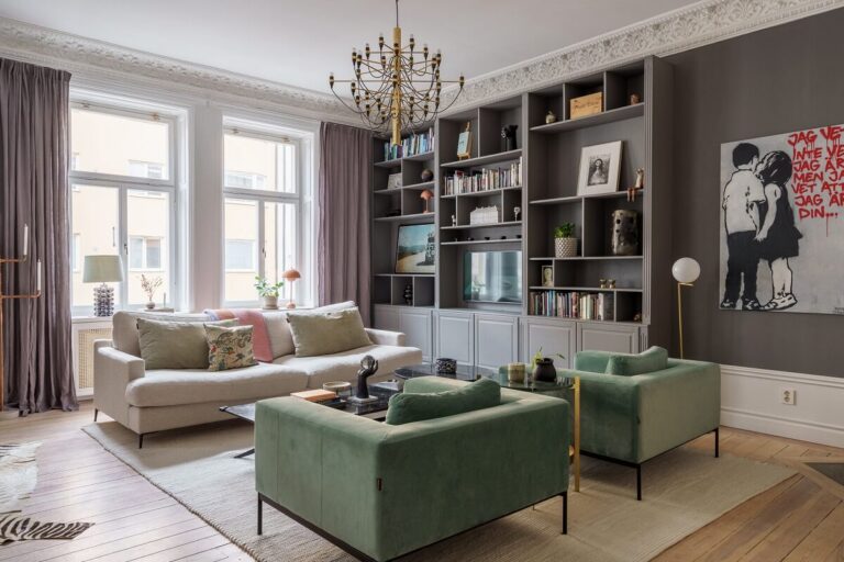 Image showcasing A Classic Nordic Apartment Decorated with Modern Furnishings and Color ...