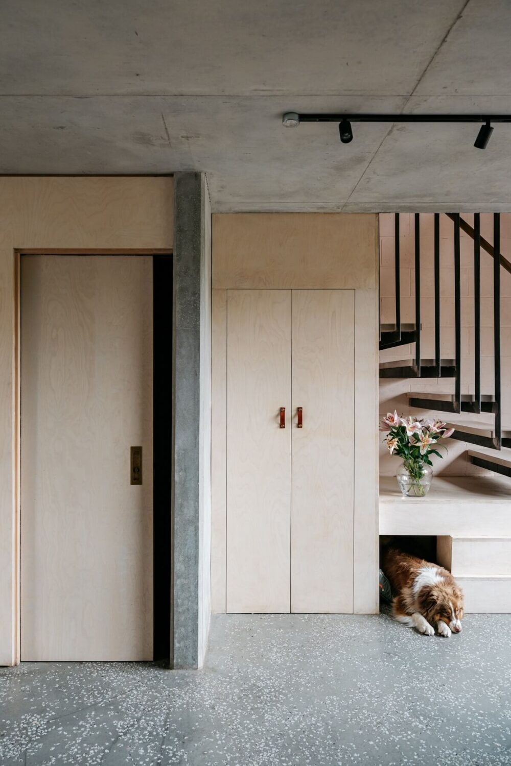 sliding-door-bathroom-steel-staircase-dog-nook-nordroom