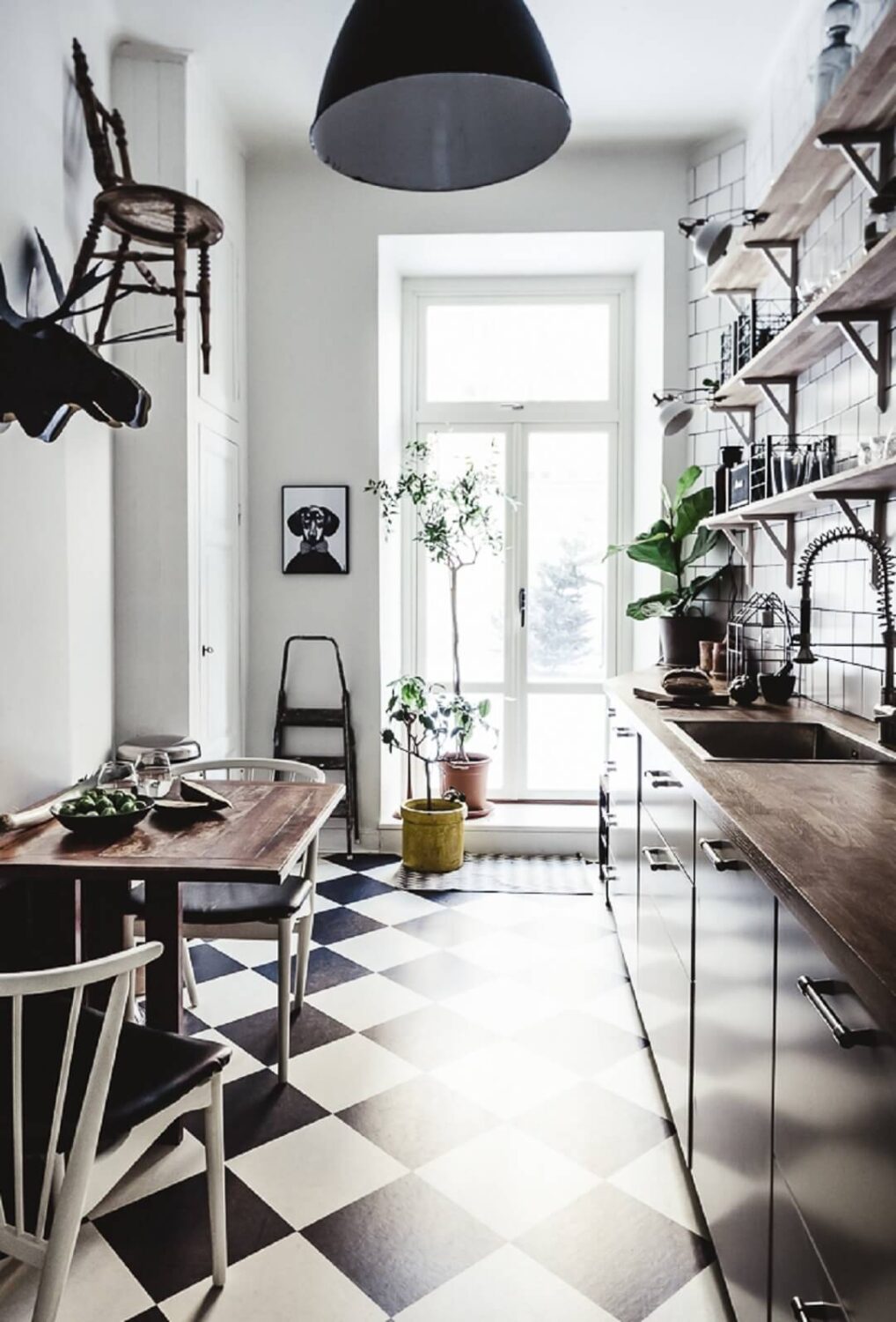 small-kitchen-vinyl-checkerboard-floor-nordroom