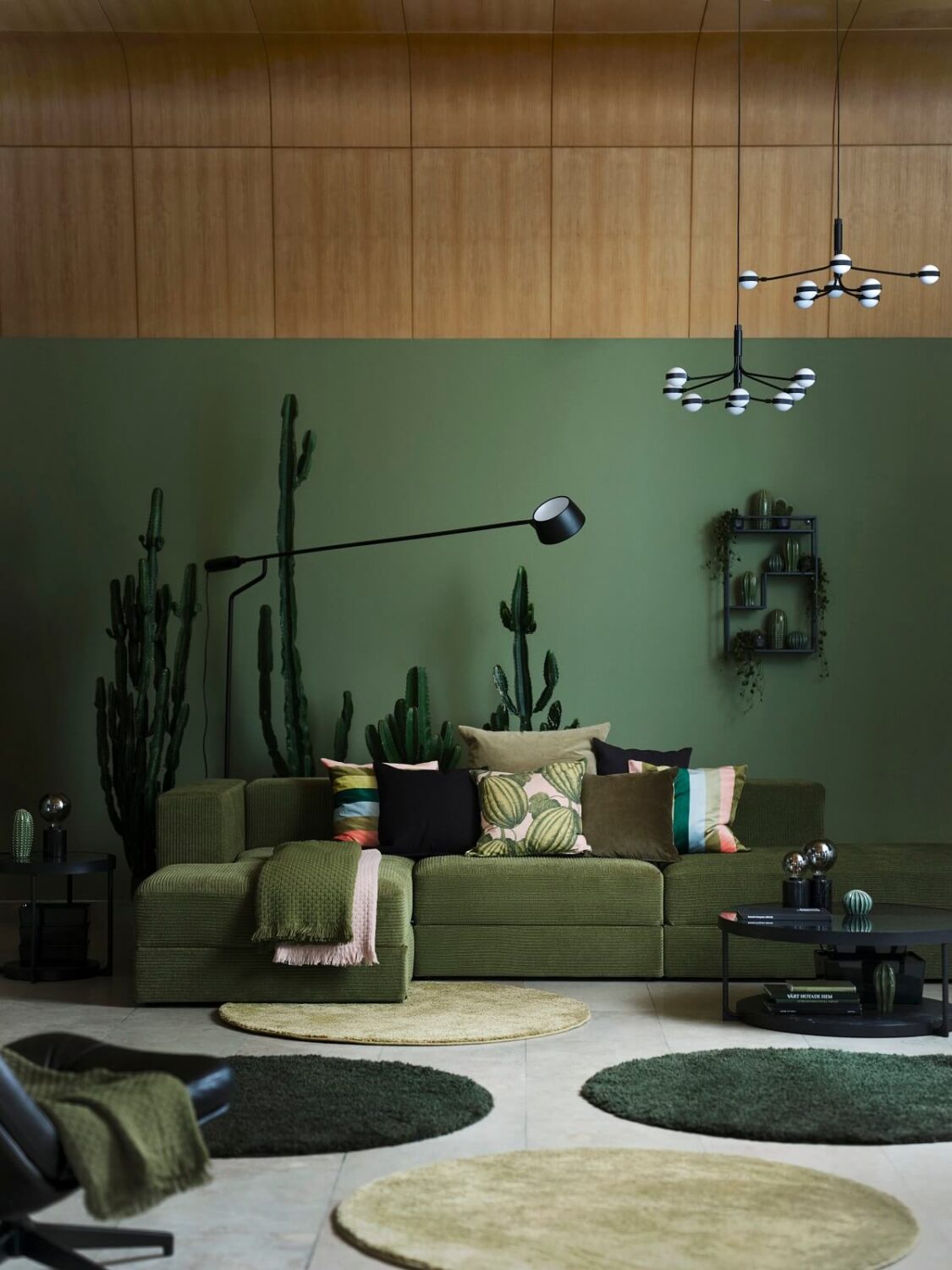 IKEA-spring-collection-2023-JÄTTEBO-sofa-VÅgHÖjD-floor-lamp-green-living-room-nordroom