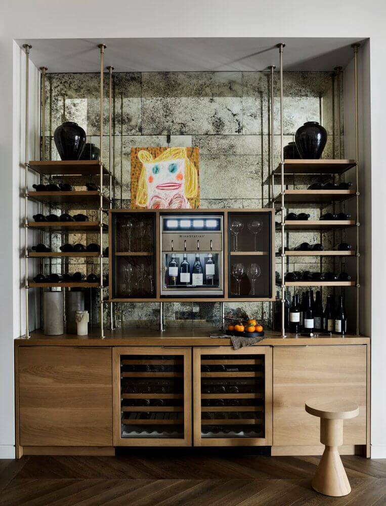 bar wine rack penthouse trevor noah nordroom Trevor Noah Sells His Manhattan Penthouse with Roof Terrace