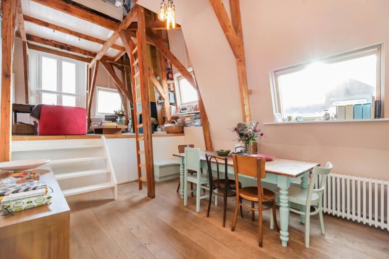 A Colorful Loft in Amsterdam with Exposed Wooden Beams - The Nordroom