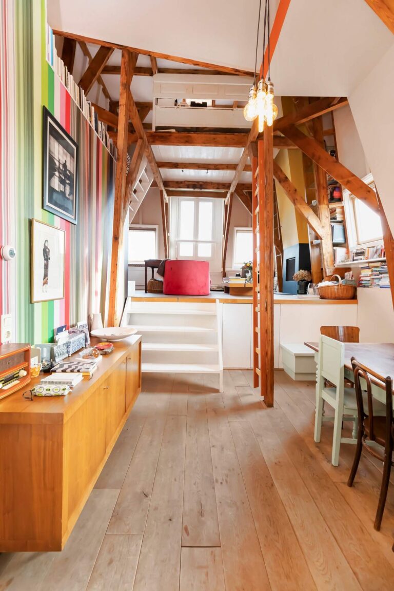 A Colorful Loft in Amsterdam with Exposed Wooden Beams - The Nordroom