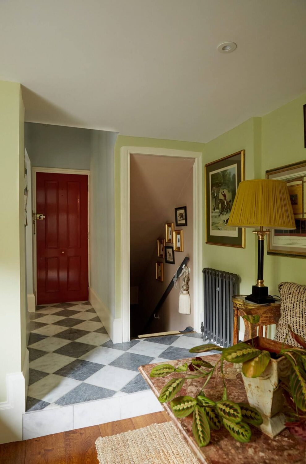 hallway-red-front-door-checkerboard-floor-nordroom